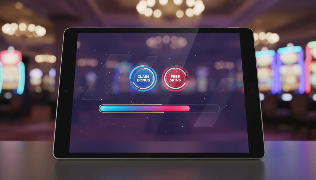 Ilustracja przedstawiająca cyfrowy interfejs bonusowy kasyna
